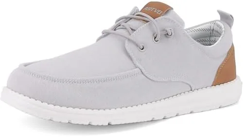 asitvo mens wide canvas loafers casual slip on walking shoes width toe box big size 105 dress boat tru moc shoes silver grey 44