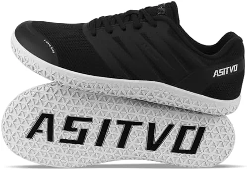 asitvo wide mens barefoot zero drop sole minimalist width toe box walking shoes sneakers size 10 tpu no sew upper cross trainer roat running shoes black white 435