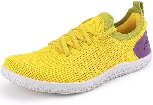 asitvo women wide zero drop barefoot size 65 sneakers yellow green 37